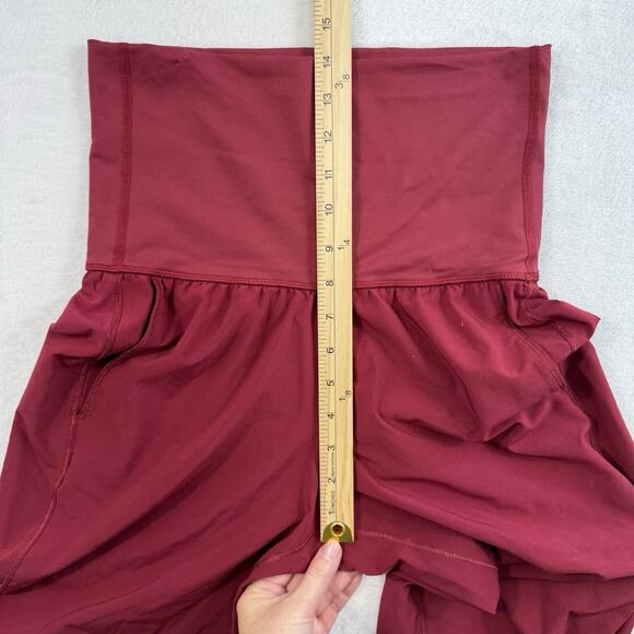 Lululemon 4 Om Pants In Rosewood Foldover Waist Side Pockets Loose Lightweight - Picture 12 of 15
